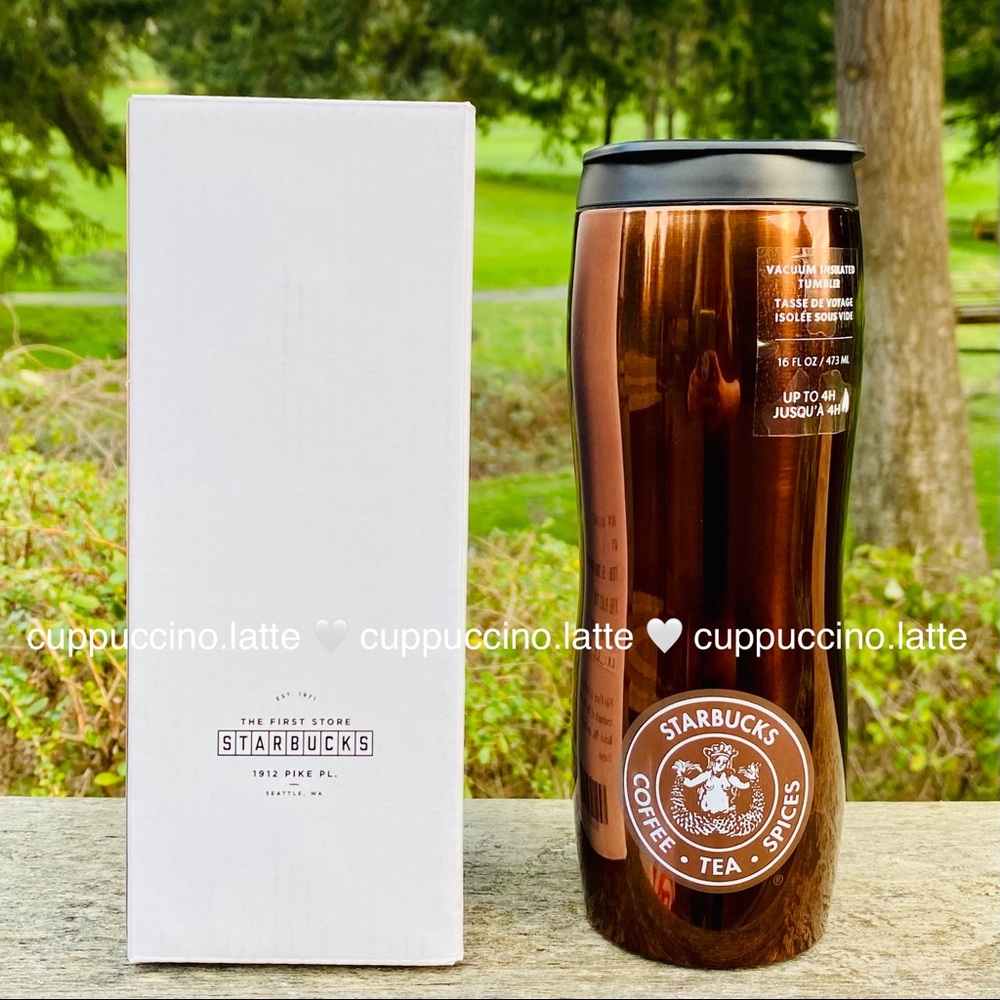 🤎LAST ONE🤎Starbucks Pike Place Market Metallic Amber Coffee Travel Tumbler